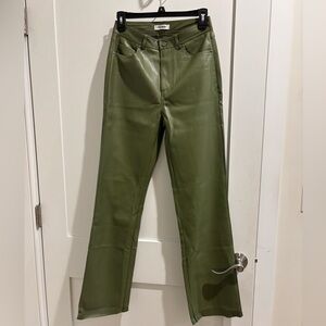 NWT STEVE MADDEN green leather trouser